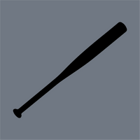 The InkMerge Minimalist Baseball Bat DTF Transfer – Ready to Press features a black bat silhouette on a gray background, perfect for customizing athletic garments.