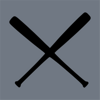The InkMerge Crossed Baseball Bats DTF Transfer – Ready to Press features two black bats forming an X on a gray background, ideal for any baseball mom wanting a quick and stylish transfer.