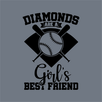 The InkMerge Diamonds Are a Girl’s Best Friend DTF Transfer features two crossed bats, a baseball, and diamond shape. Perfect for baseball moms creating custom tees—ready to press for easy application.