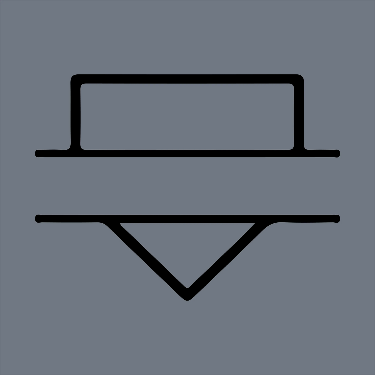 The InkMerge Baseball Bases Outline DTF Transfer – Ready to Press features bold black lines and geometric shapes resembling a simplified baseball base design, all set against a gray background.