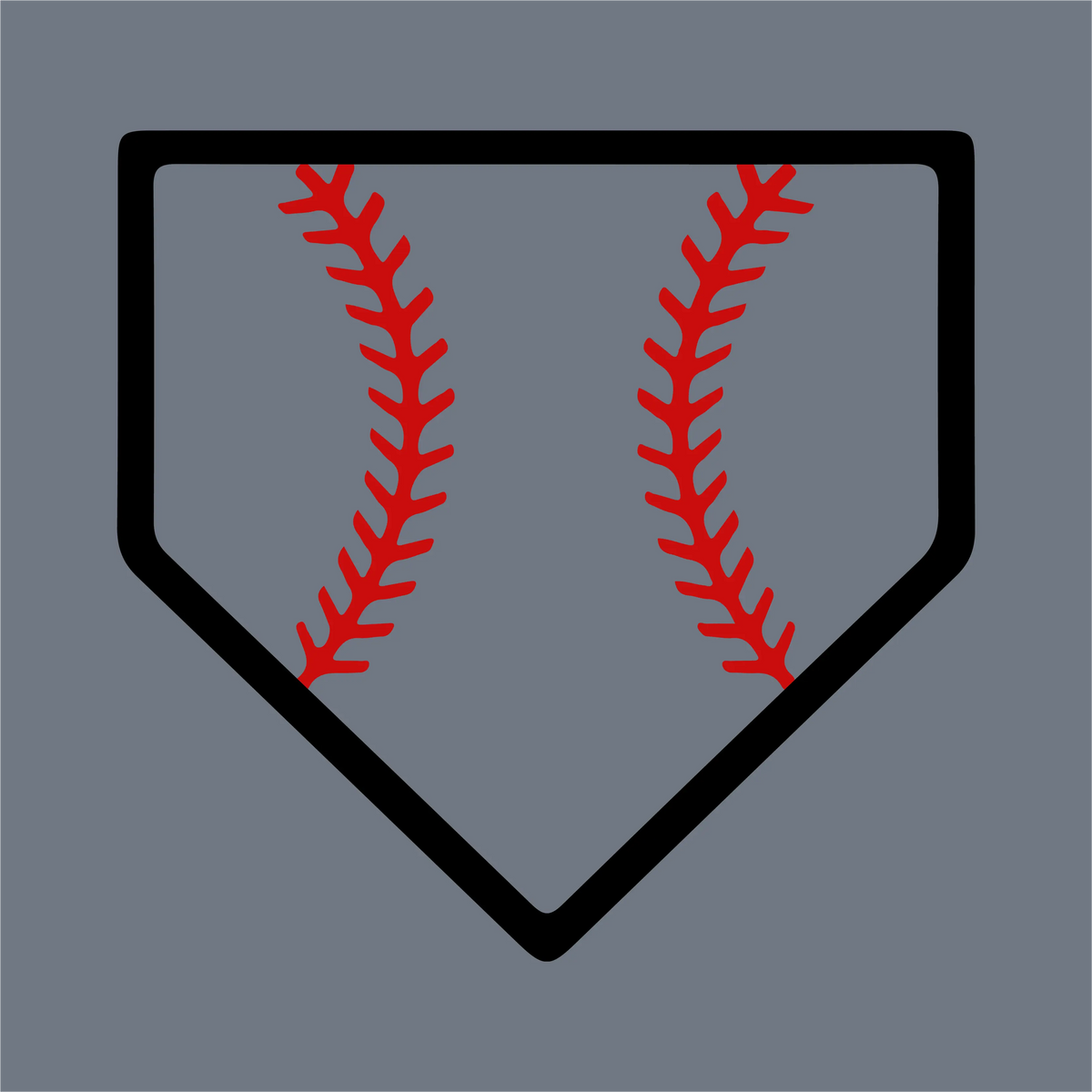 Home Plate Baseball Stitch DTF Transfer