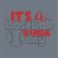 Text graphic on blue says: It's a baseball kinda day—with 