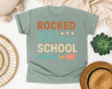 Rocked 100 Days Of School graphic tee in Bay