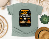 100 Days Of Knowledge Unleashed graphic tee in Bay