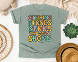 Stepping Stones To 100 Days Strong graphic tee in Bay