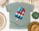 Patriotic Checkered Popsicle graphic tee in Bay