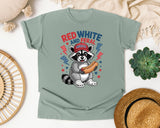 Red White And Feral graphic tee in Bay