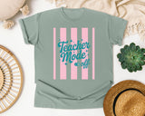 Teacher Mode Off Stripes graphic tee in Bay
