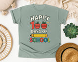 Happy 100 Days Of School Apples graphic tee in Bay
