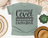 2nd Grade Level Unlocked Grey graphic tee in Bay