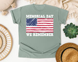 Memorial Day We Remember graphic tee in Bay
