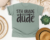 5th Grade Dude White graphic tee in Bay