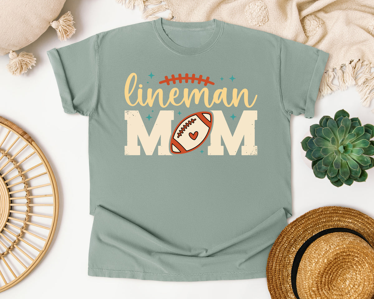 Lineman Mom graphic tee in Bay