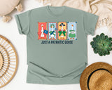 Just A Patriotic Goose graphic tee in Bay