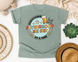 Surviving Fatherhood One Beer At A Time Grey graphic tee in Bay