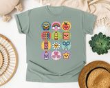 School Supplies Sticker Grid graphic tee in Bay