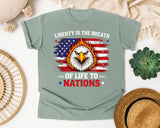 Liberty Is The Breath Of Life To Nations Red graphic tee in Bay