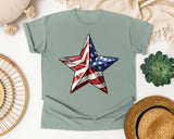 American Flag Star graphic tee in Bay