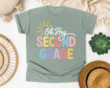 Oh Hey Second Grade graphic tee in Bay