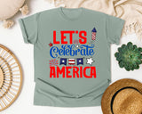 Let's Celebrate America graphic tee in Bay