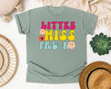 Little Miss Pre-K graphic tee in Bay