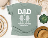 Dad Protector Provider Friend Hero White graphic tee in Bay