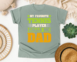My Favorite Tennis Player Calls Me Dad graphic tee in Bay