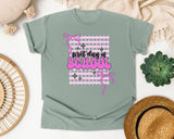 First Day Of School Pink Grid graphic tee in Bay