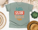 Little Sister Biggest Fan graphic tee in Bay