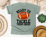 Ready To Tackle Third Grade graphic tee in Bay