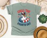 Chill The Fourth Out Grey graphic tee in Bay