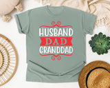 Husband Dad Granddad Red 2 graphic tee in Bay