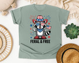 Feral And Free Grey graphic tee in Bay