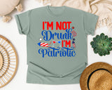 I'm Not Drunk I'm Patriotic Blue graphic tee in Bay