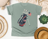 Golf Bag American Flag graphic tee in Bay