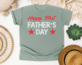 Happy First Father's Day Red graphic tee in Bay