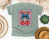 America Cherry Bow graphic tee in Bay