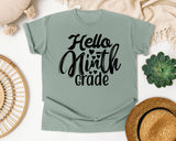 Hello Ninth Grade graphic tee in Bay
