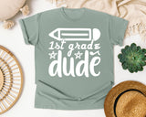 1st Grade Dude White 2 graphic tee in Bay