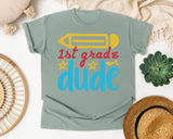 1st Grade Dude White 2 3 graphic tee in Bay