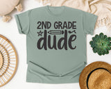2nd Grade Dude White graphic tee in Bay