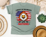 Liberty Is The Breath Of Life To Nations Grey graphic tee in Bay