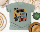I'm A Cool Dad Just Ask My Kids White graphic tee in Bay