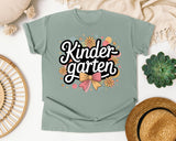 Kindergarten Script Flowers Graphic Tee graphic tee in Bay