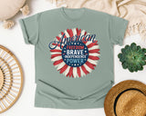 American Freedom Brave Independence Power graphic tee in Bay