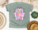 Livin That Football Mom Life Pink graphic tee in Bay