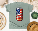 American Flag Soda Can graphic tee in Bay