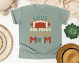 Loud And Proud Football Mom Helmet graphic tee in Bay