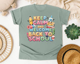 Keep Calm And Welcome Back To School graphic tee in Bay