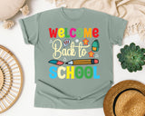 Welcome Back To School Pencils graphic tee in Bay